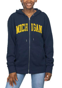 Womens Navy Blue Michigan Wolverines Team Long Sleeve Full Zip Jacket