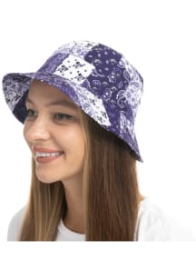 Paisley Patchwork K-State Wildcats Mens Bucket Hat - Purple