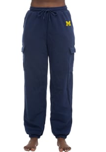 Womens Navy Blue Michigan Wolverines Cargo Sweatpants