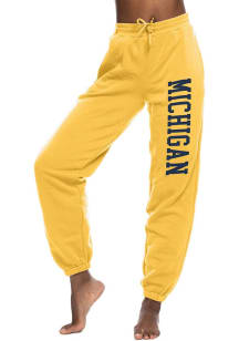 Womens Gold Michigan Wolverines Fleece Sweatpants