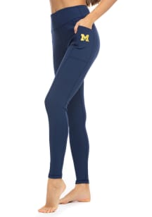 Womens Navy Blue Michigan Wolverines Rib Pocket Pants