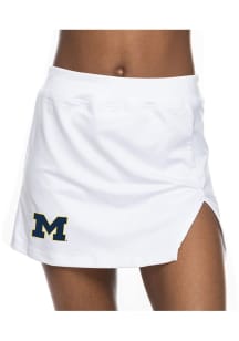 Womens White Michigan Wolverines Mini V Notch Skirt