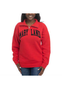 Womens Red Maryland Terrapins Sport Fleece Qtr Zip