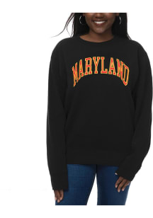 Womens Black Maryland Terrapins Sport Fleece Crew Sweatshirt
