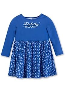 Kentucky Wildcats Toddler Blue Heart Long Sleeve Dress