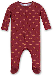 Iowa State Cyclones Baby Cardinal Magnetic Allover Print Loungewear One Piece Pajamas