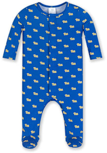 Pitt Panthers Baby Blue Magnetic Allover Print Loungewear One Piece Pajamas