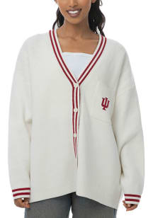 Womens White Indiana Hoosiers Victory Long Sleeve Cardigan