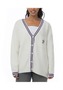 Womens White K-State Wildcats Victory Long Sleeve Cardigan