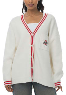 Womens White Ohio State Buckeyes Victory Long Sleeve Cardigan