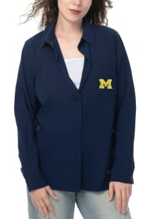 Womens Blue Michigan Wolverines Victory Long Sleeve Dress Shirt