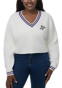 Womens White K-State Wildcats Victory Long Sleeve Sweater