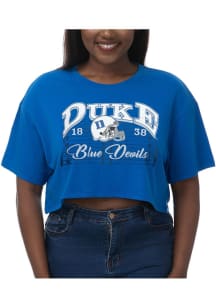 Duke Blue Devils Womens Blue Boxy Crop Short Sleeve T-Shirt
