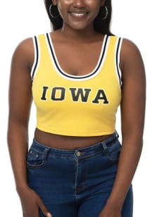 Womens Gold Iowa Hawkeyes Jump Shot Tank Top
