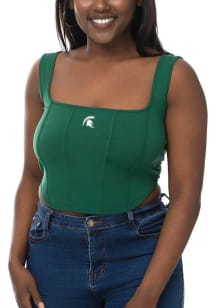 Womens Green Michigan State Spartans Corset Tank Top
