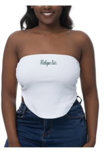 Womens White Michigan State Spartans Ruched Tank Top