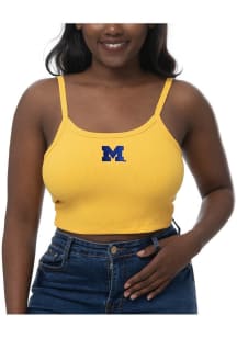 Womens Gold Michigan Wolverines Cami Tank Top