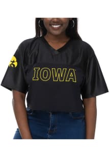 Womens Black Iowa Hawkeyes Sideline Cropped Jersey Fashion Football