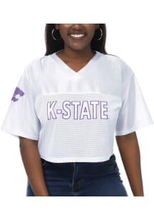 Womens White K-State Wildcats Sideline Cropped Jersey Fashion Football