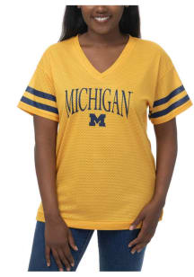 Womens Gold Michigan Wolverines Subtle Jersey Fashion Football