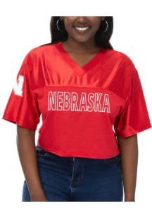 Womens Red Nebraska Cornhuskers Sideline Cropped Jersey Fashion Football