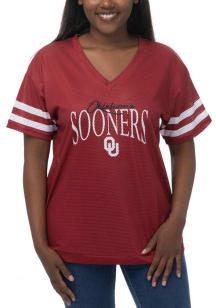 Oklahoma Sooners Womens Subtle Fashion Football Jersey - Crimson