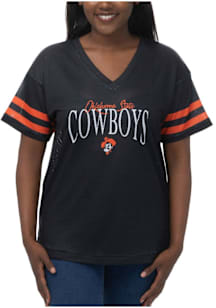 Oklahoma State Cowboys Womens Subtle Fashion Football Jersey - Black