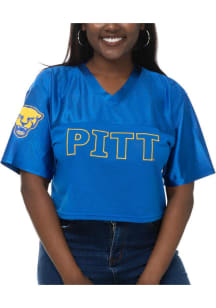 Womens Blue Pitt Panthers Sideline Cropped Jersey Fashion Football