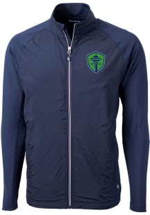 Cutter and Buck Seattle Sounders FC Mens Navy Blue Adapt Eco Big and Tall Light Weight Jacket