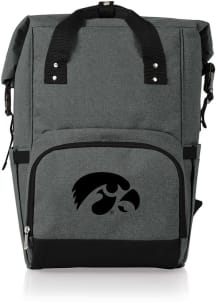 Picnic Time Iowa Hawkeyes Grey Roll Top Cooler Backpack