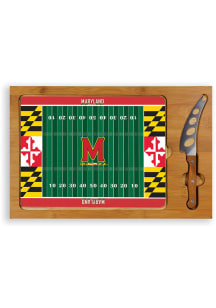Maryland Terrapins Brown Picnic Time Icon Glass Top Kitchen Cutting Board