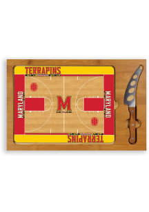 Maryland Terrapins Brown Picnic Time Icon Glass Top Kitchen Cutting Board