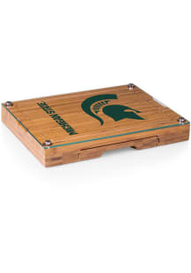 Michigan State Spartans Brown Picnic Time Concerto Tool Set and Glass Top Cheese Serving Tray