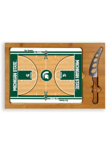 Michigan State Spartans Brown Picnic Time Icon Glass Top Kitchen Cutting Board