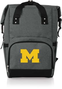 Picnic Time Michigan Wolverines Grey Roll Top Cooler Backpack