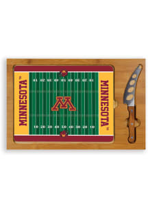 Minnesota Golden Gophers Brown Picnic Time Icon Glass Top Kitchen Cutting Board