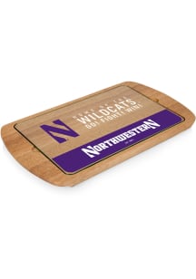 Northwestern Wildcats Brown Picnic Time Billboard Glass Top Serving Tray