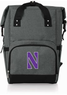 Picnic Time Northwestern Wildcats Grey Roll Top Cooler Backpack