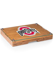 Ohio State Buckeyes Brown Picnic Time Concerto Tool Set and Glass Top Cheese Serving Tray