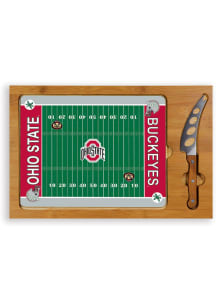 Ohio State Buckeyes Brown Picnic Time Icon Glass Top Kitchen Cutting Board