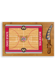 Ohio State Buckeyes Brown Picnic Time Icon Glass Top Kitchen Cutting Board