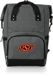 Picnic Time Oklahoma State Cowboys Grey Roll Top Cooler Backpack