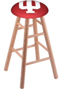 Brown Indiana Hoosiers Round Cushion Oak Pub Stool