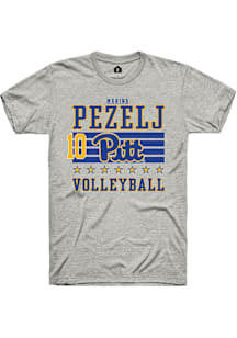 Marina Pezelj Rally Mens Ash Pitt Panthers NIL Striped Player T Shirt