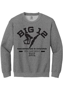 Summit Sportswear Big 12 Mens Graphite 2026 Swimming & Diving Championship Long Sleeve Crew Sweats..