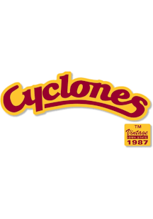 Iowa State Cyclones 3.5" Vault Cyclones Auto Decal - Cardinal