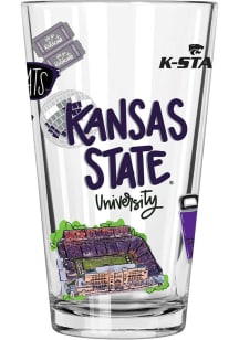 Purple K-State Wildcats 16oz Pint Glass