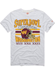 Homage Washington Commanders White Super Bowl Champions Short Sleeve Fashion T Shirt