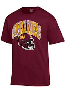 Champion Washington Commanders Burgundy Arch Helmet Short Sleeve T Shirt