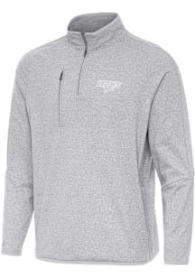 Antigua Detroit Lions Mens Grey Certain Long Sleeve Qtr Zip Pullover